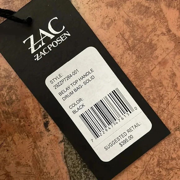 NEW ✨ ZAC POSEN Eartha Black Leather Round Top Handle Bag - Picture 8 of 13